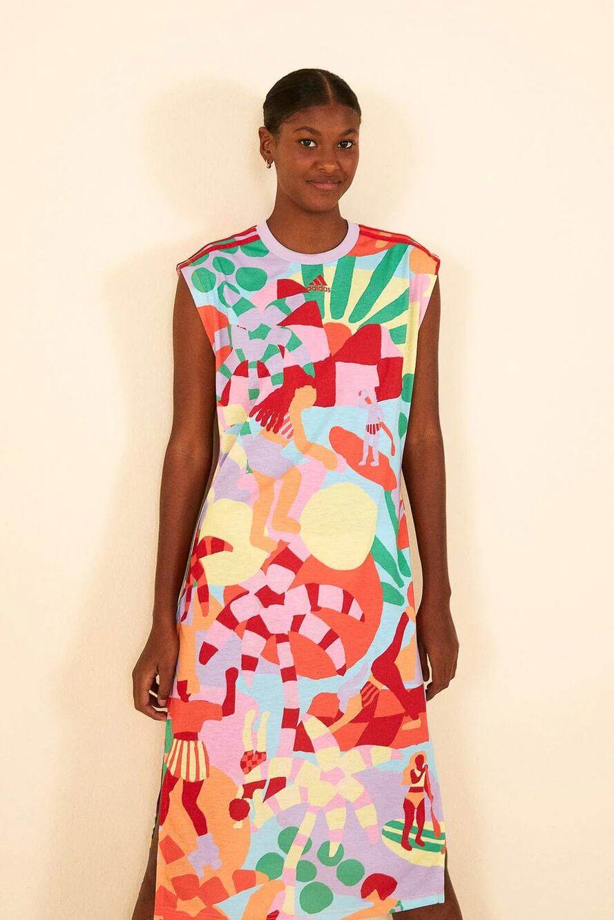 FARM Rio X Adidas Gold Dress NWOT